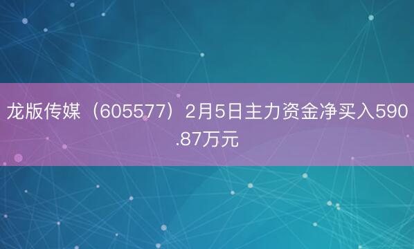 龙版传媒（605577）2月5日主力资金净买入590.87万元