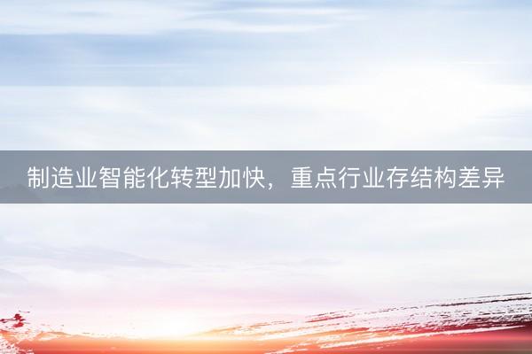 制造业智能化转型加快，重点行业存结构差异
