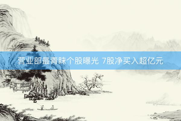 营业部最青睐个股曝光 7股净买入超亿元