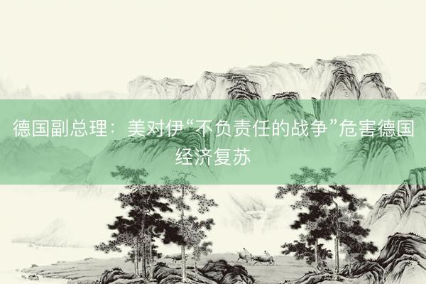 德国副总理：美对伊“不负责任的战争”危害德国经济复苏