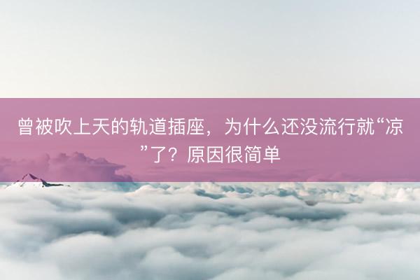 曾被吹上天的轨道插座，为什么还没流行就“凉”了？原因很简单