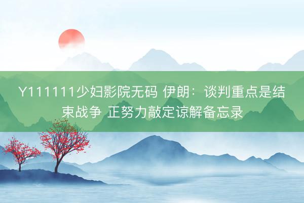 Y111111少妇影院无码 伊朗：谈判重点是结束战争 正努力敲定谅解备忘录