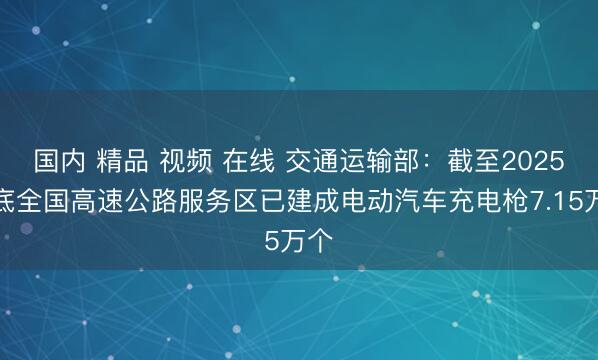国内 精品 视频 在线 交通运输部：截至2025年底全国高速公路服务区已建成电动汽车充电枪7.15万个