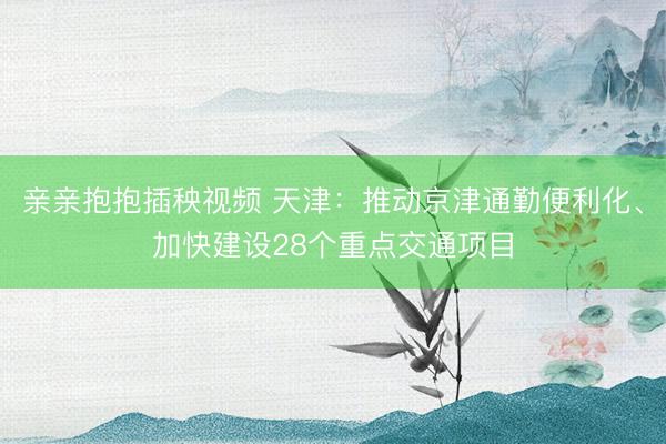 亲亲抱抱插秧视频 天津：推动京津通勤便利化、加快建设28个重点交通项目
