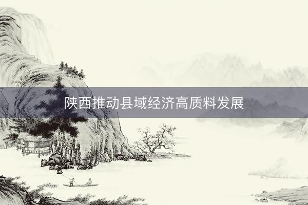 陕西推动县域经济高质料发展