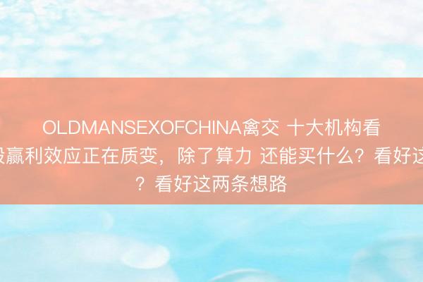 OLDMANSEXOFCHINA禽交 十大机构看后市：A股赢利效应正在质变，除了算力 还能买什么？看好这两条想路