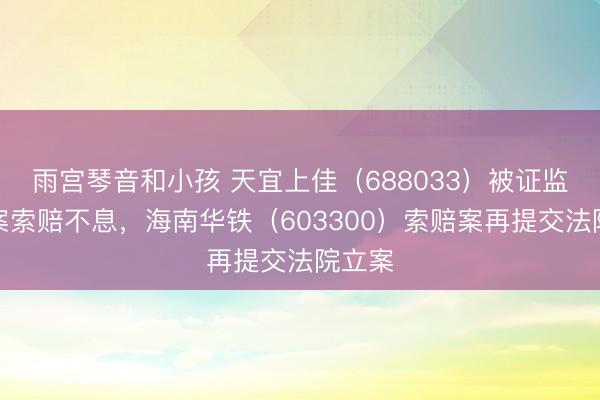 雨宫琴音和小孩 天宜上佳（688033）被证监会立案索赔不息，海南华铁（603300）索赔案再提交法院立案