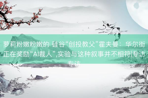萝莉粉嫩粉嫩的 硅谷“创投教父”霍夫曼：华尔街正在奖励“AI裁人”，实验与这种叙事并不相符|专访